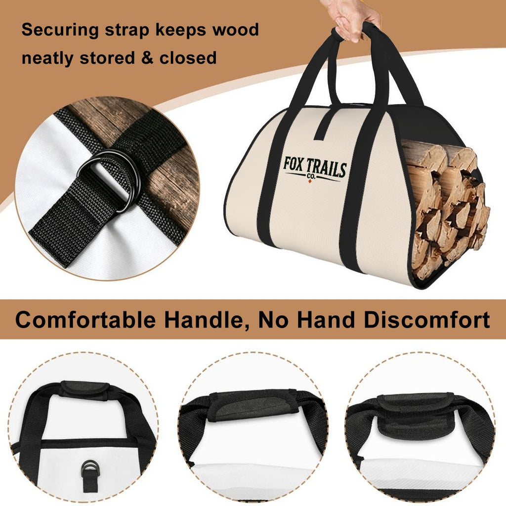 Fox Trails Firewood Carrier — Cream