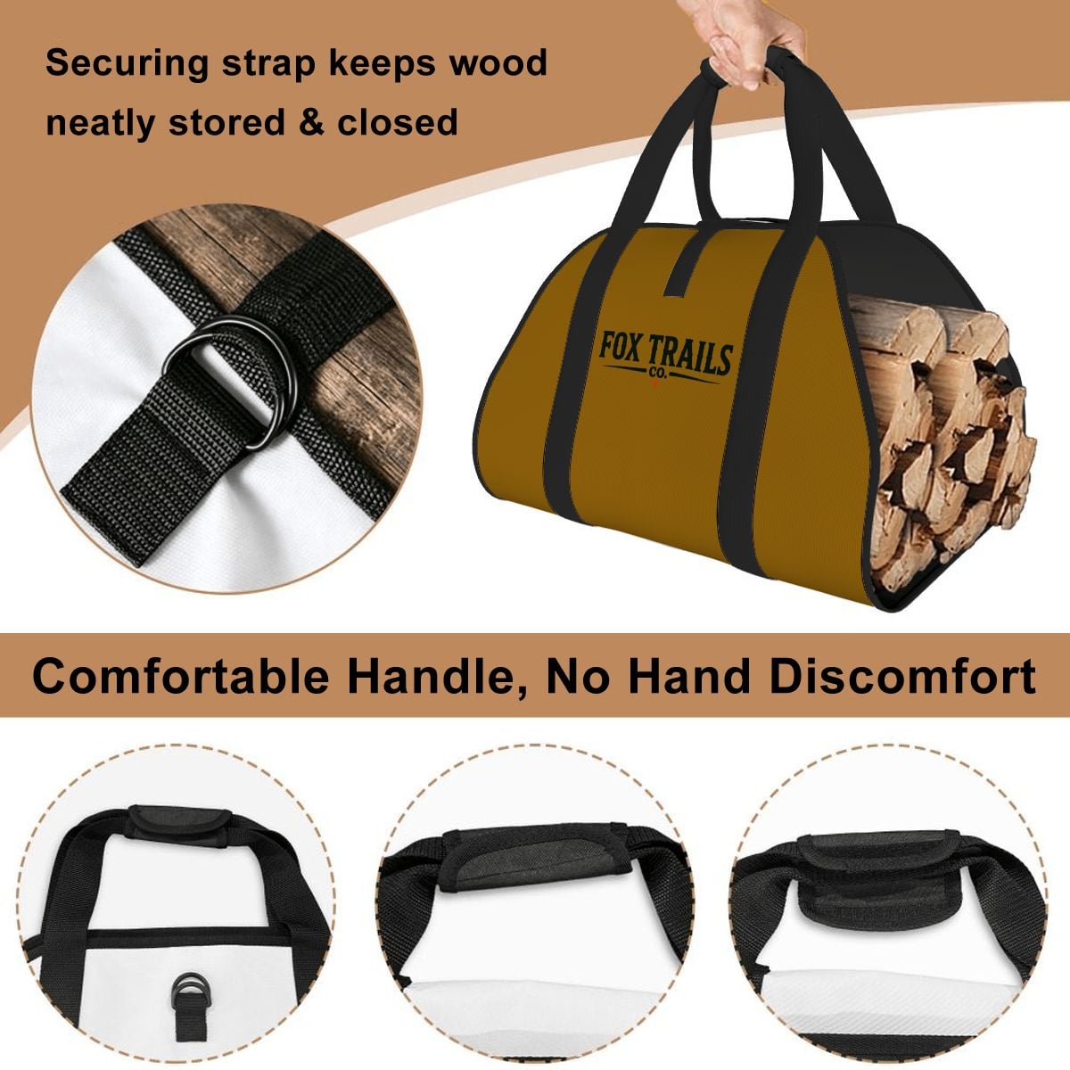 Fox Trails Firewood Carrier — Burnt Orange